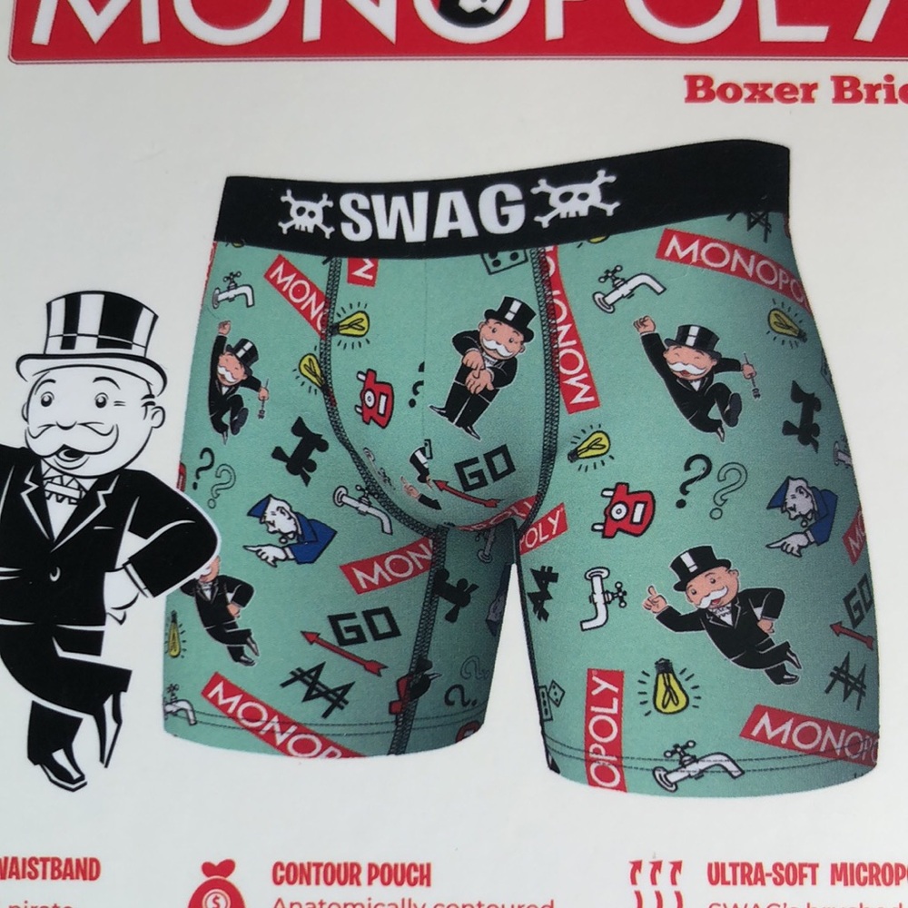 SWAG Monopoly Men's Green Boxer Briefs